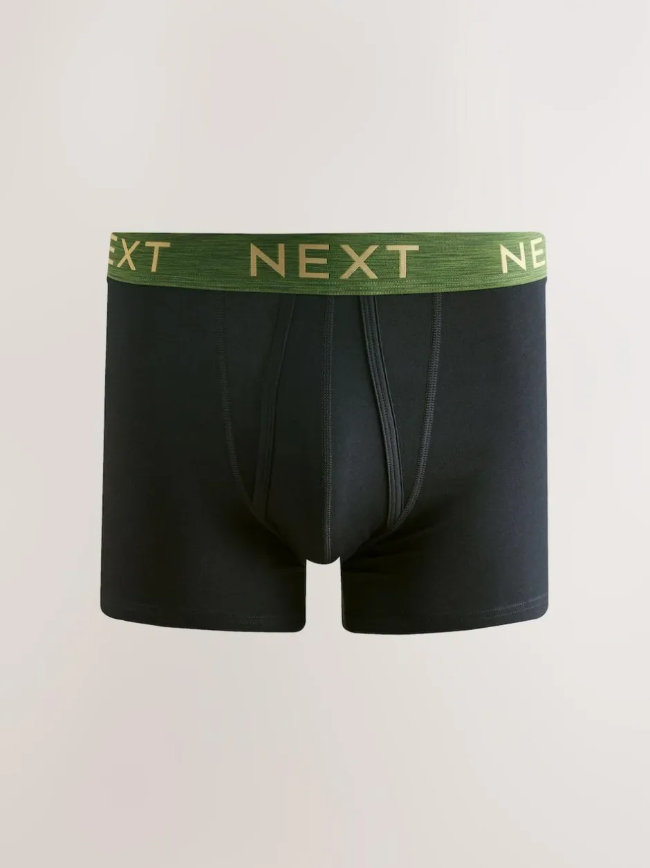 Next Black Rich Marl Waistband A-Front Boxers 10 Pack Sale