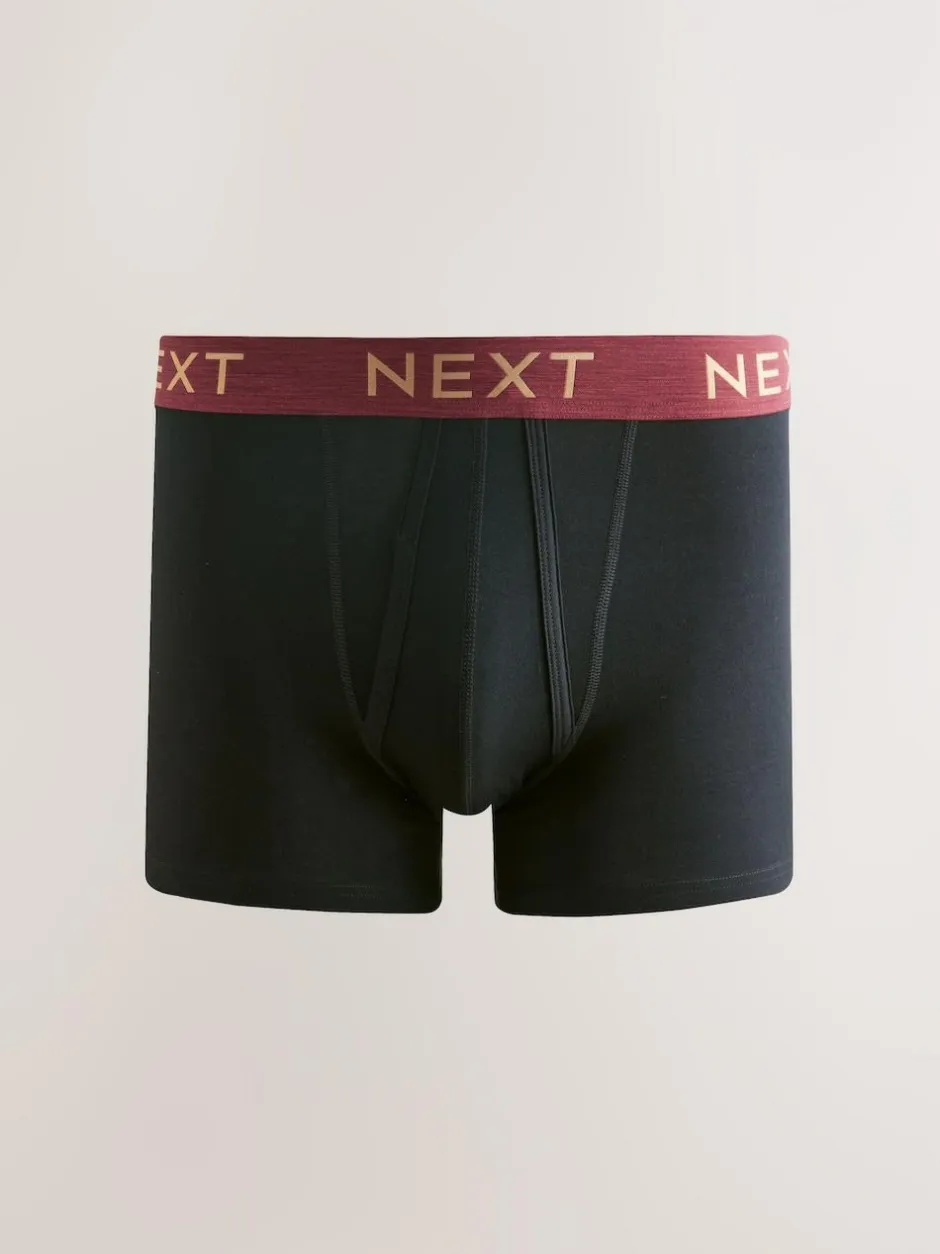 Next Black Rich Marl Waistband A-Front Boxers 10 Pack Sale