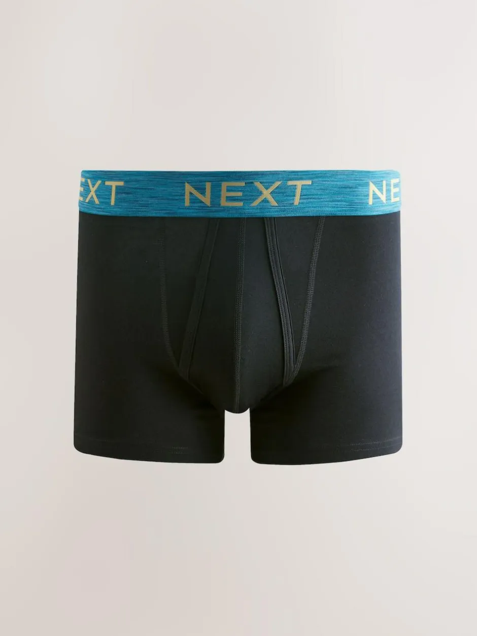Next Black Rich Marl Waistband A-Front Boxers 10 Pack Sale