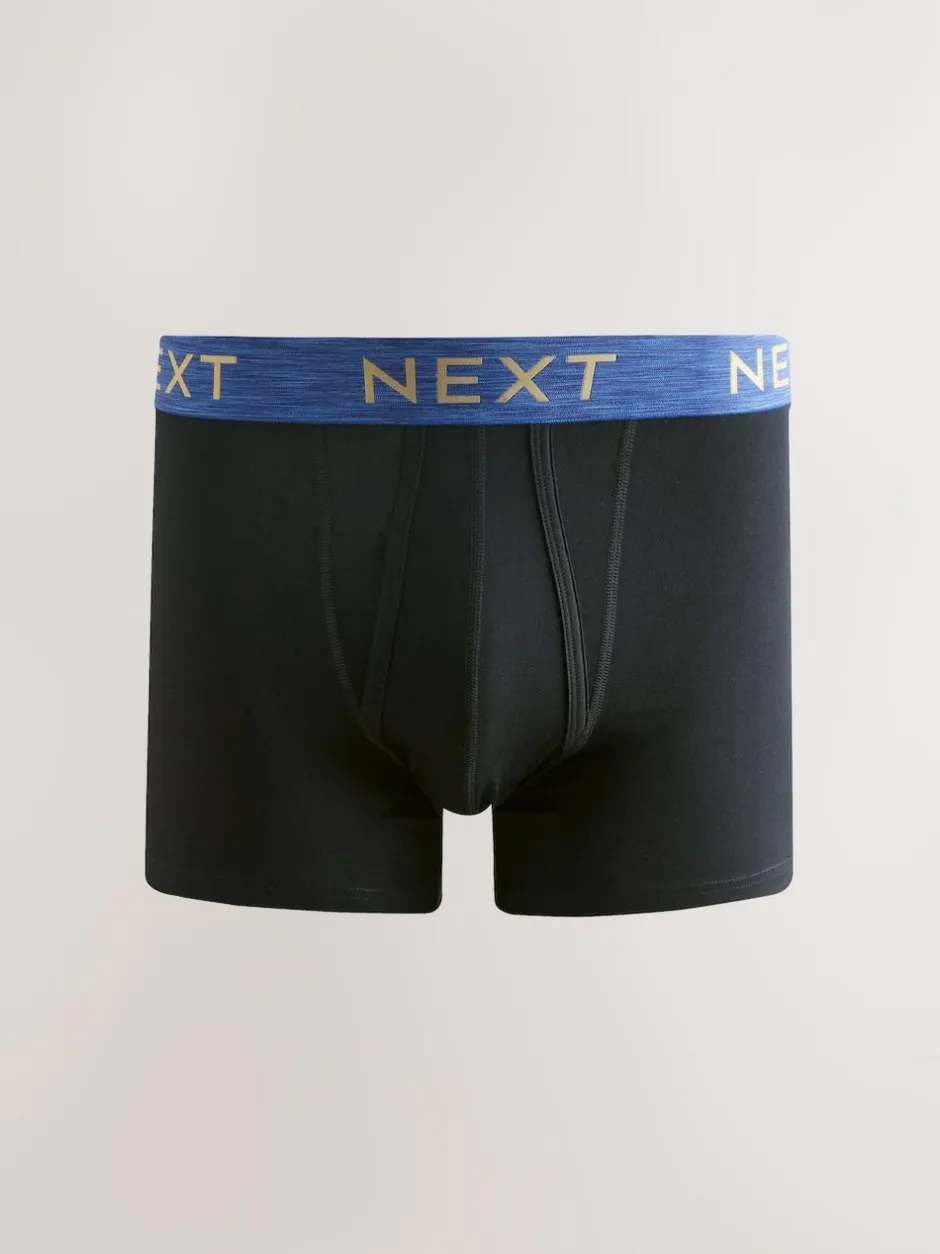 Next Black Rich Marl Waistband A-Front Boxers 10 Pack Sale