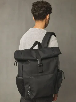 Next Roll Top Backpack Black Hot
