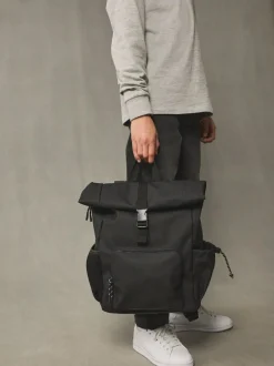 Next Roll Top Backpack Black Hot