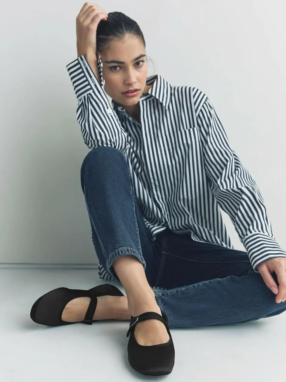 Next Forever Comfort Round Toe Buckle Detail Mary Jane Shoes Black Satin