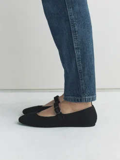 Next Forever Comfort Round Toe Buckle Detail Mary Jane Shoes Black Satin