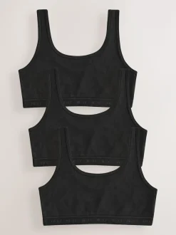 Next Black Scoop Crop Tops 3 Pack (5-16yrs) Hot