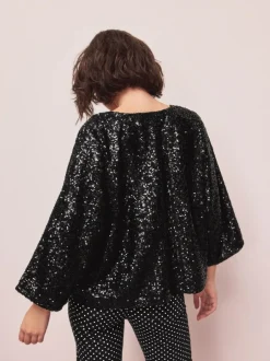 Next Sequin Jacket Black New