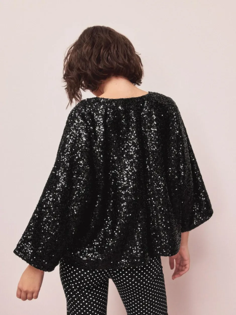 Next Sequin Jacket Black New