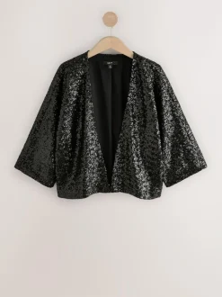 Next Sequin Jacket Black New