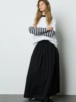Next Shirred Maxi Skirt Black New