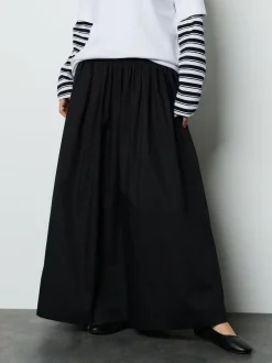 Next Shirred Maxi Skirt Black New