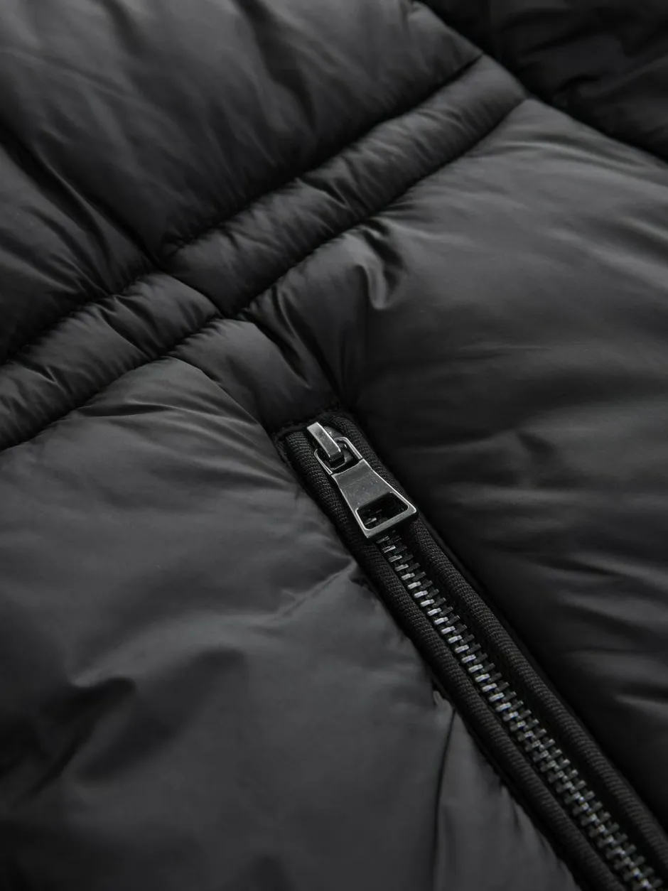 Next Black Short Padded Coat with Faux Fur Trim Hood and Cuffs Best