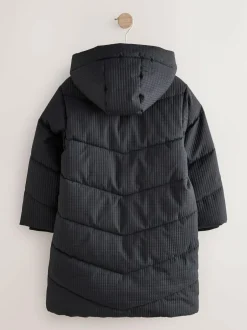 Next Black Shower Resistant Longline Padded Coat (3-16yrs) Outlet