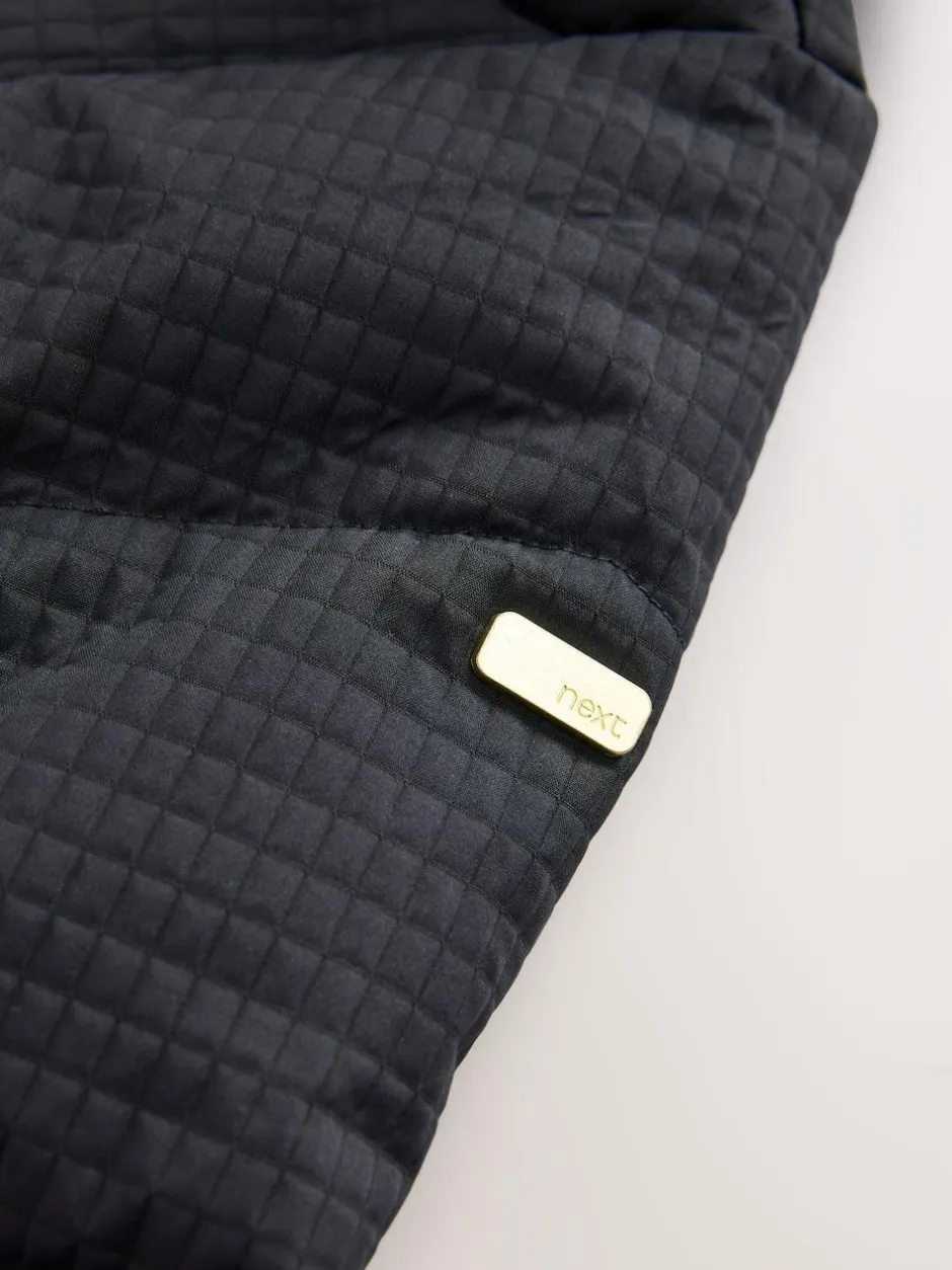Next Black Shower Resistant Longline Padded Coat (3-16yrs) Outlet