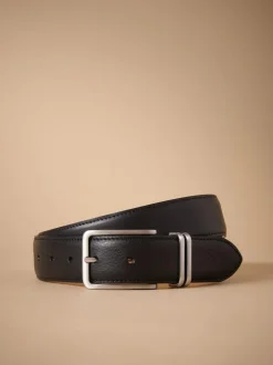 Next Signature Leather Belt With Metal Keeperloop Black Online