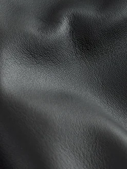 Next Signature Leather Funnel Neck Jacket Black Outlet