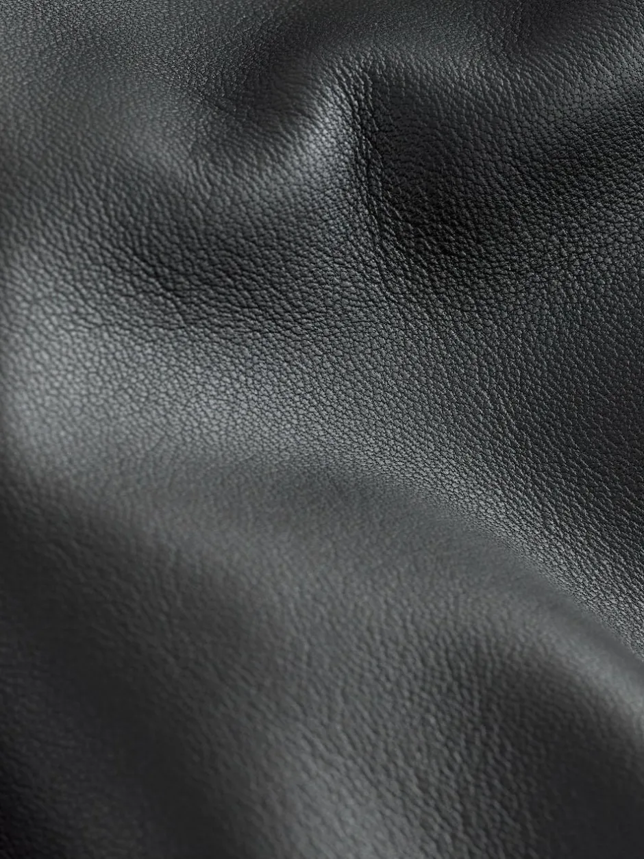 Next Signature Leather Funnel Neck Jacket Black Outlet