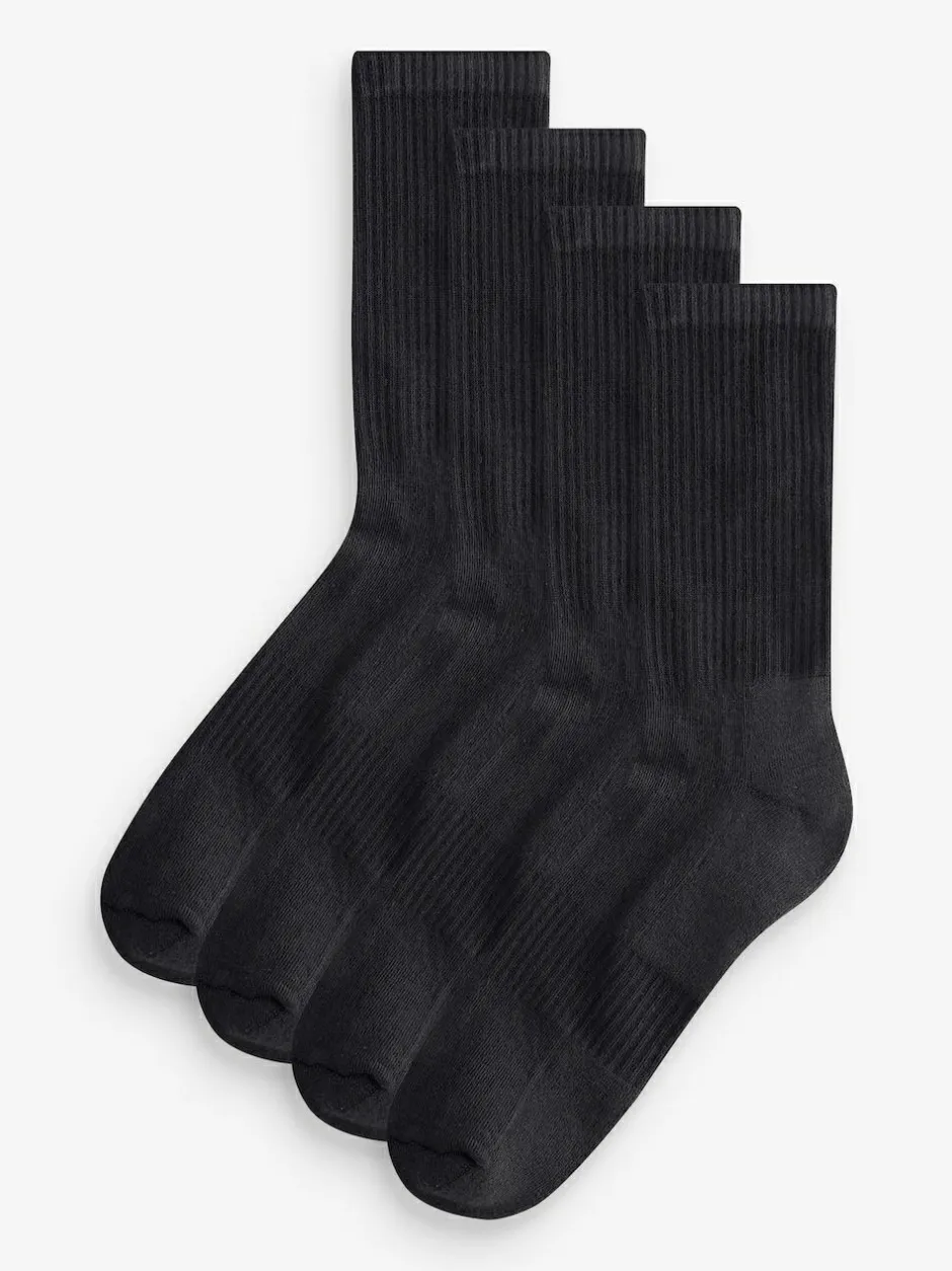Next Black Signature Modal Cushioned Sports Socks 4 Pack Outlet