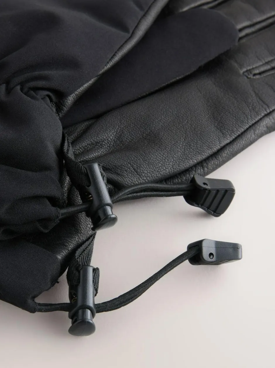 Next Black Ski Gloves With Leather Outlet