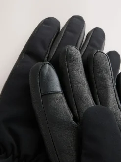 Next Black Ski Gloves With Leather Outlet