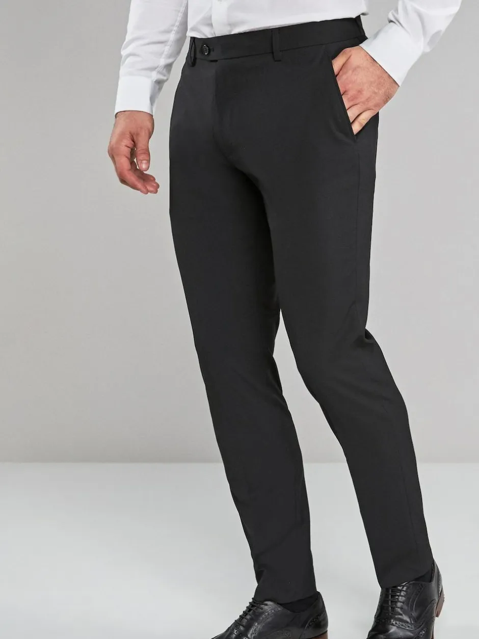 Next Skinny Fit Stretch Smart Trousers Black Best