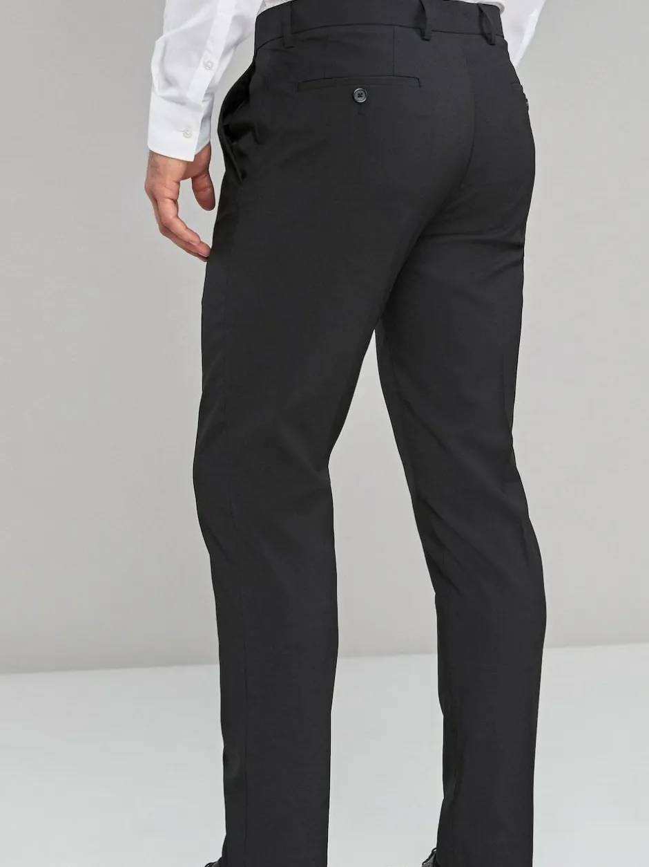 Next Skinny Fit Stretch Smart Trousers Black Best