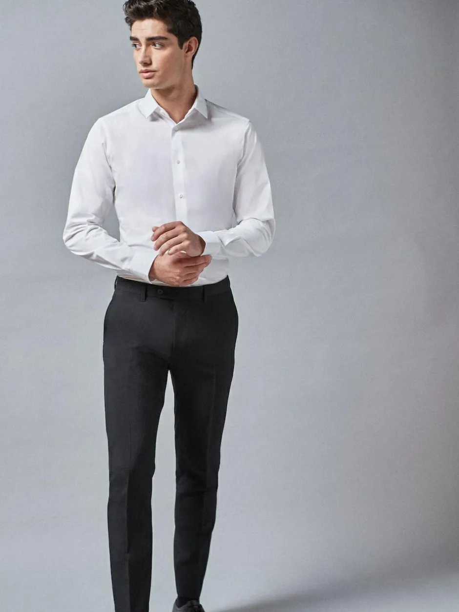 Next Skinny Fit Stretch Smart Trousers Black Best