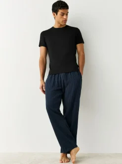 Next Slim Fit 100% Cotton Layering T-Shirts 2 Pack Black Sale