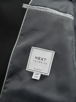 Next Slim Fit Flannel Suit Jacket Black Online