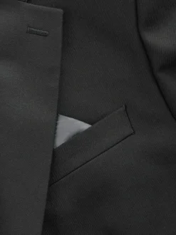 Next Slim Fit Flannel Suit Jacket Black Online