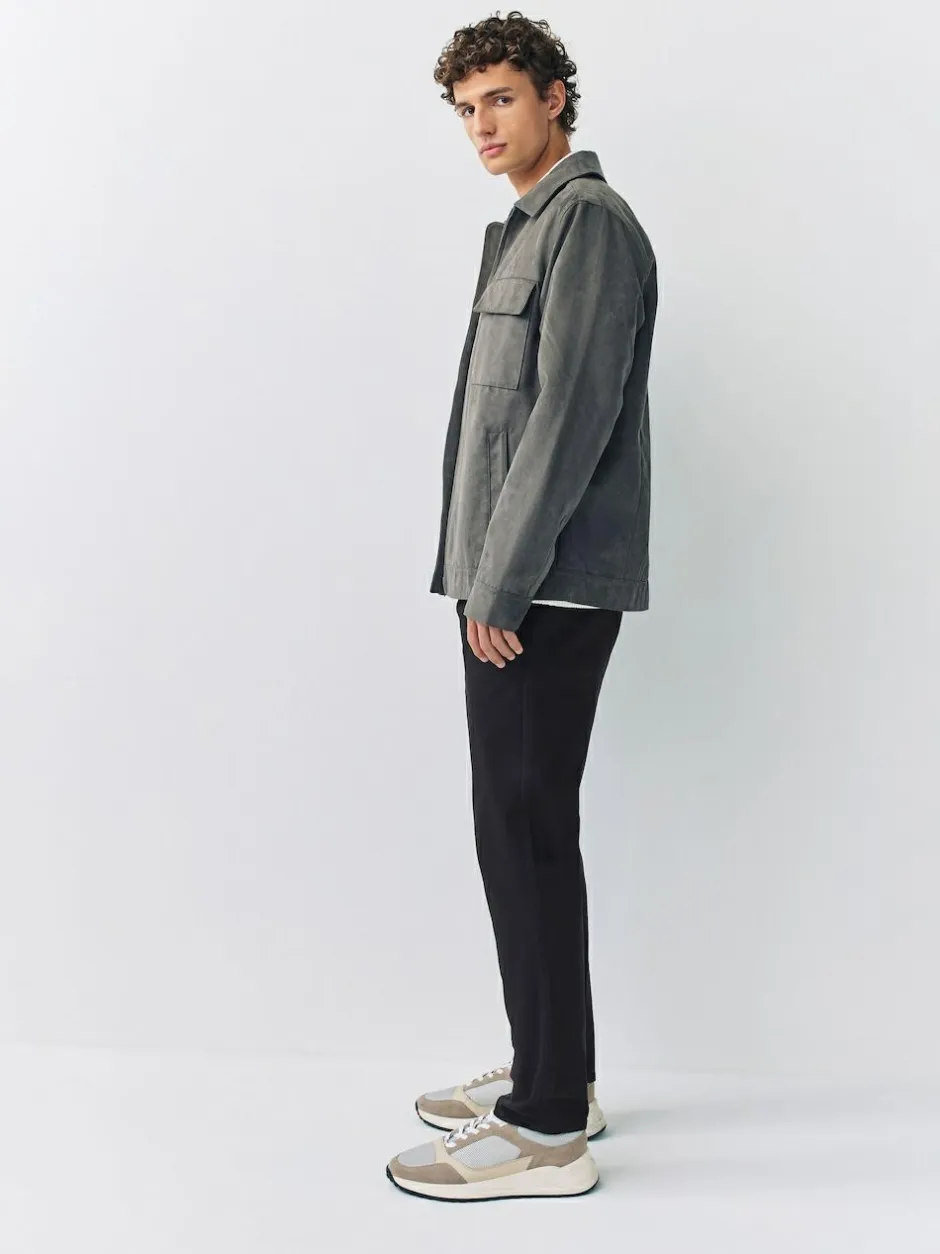 Next Slim Fit Pleated Stretch Chinos Trousers With Elasticated Waist Black Discount
