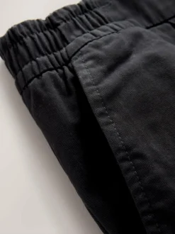 Next Slim Fit Pleated Stretch Chinos Trousers With Elasticated Waist Black Discount