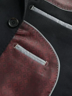 Next Slim Fit Signature Nova Fides 100% Italian Wool Suit Jacket Black Discount