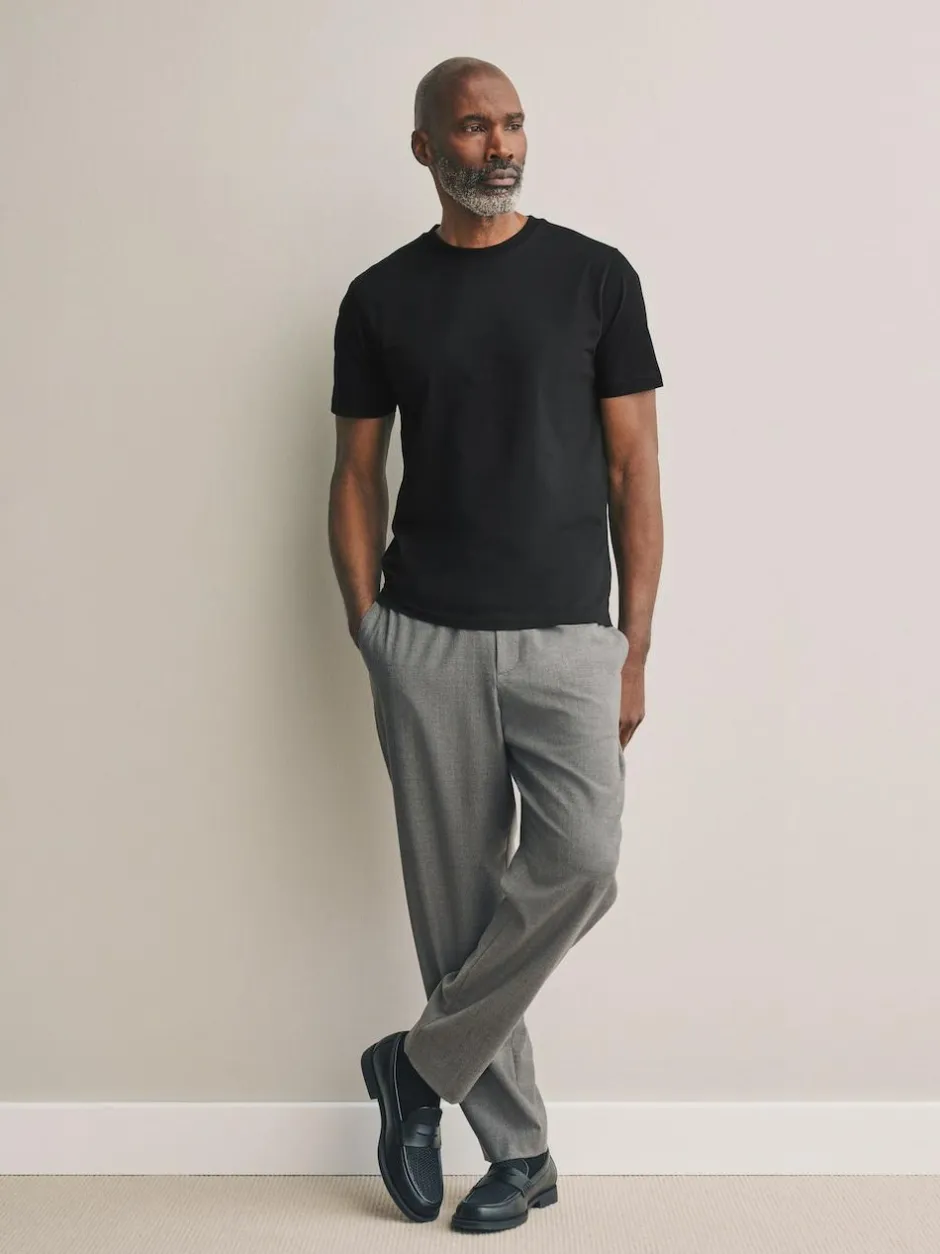 Next Slim Fit Signature SUPIMA® Cotton Crew Neck T-Shirt Black Outlet