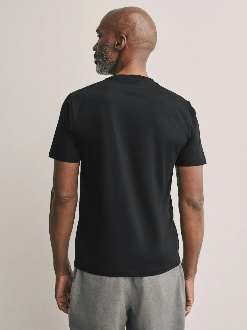 Next Slim Fit Signature SUPIMA® Cotton Crew Neck T-Shirt Black Outlet