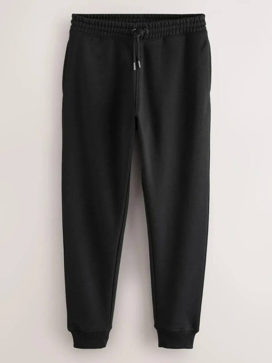 Next Slim Fit Slim Fit Brushback Heavyweight Joggers Black Outlet