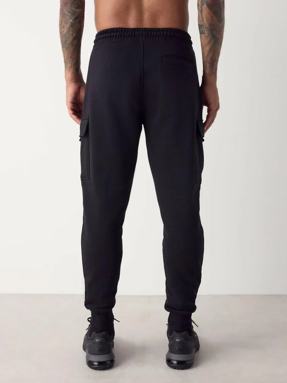 Next Slim Fit Slim Fit Brushback Heavyweight Cargo Joggers Black Best