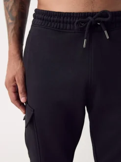 Next Slim Fit Slim Fit Brushback Heavyweight Cargo Joggers Black Best