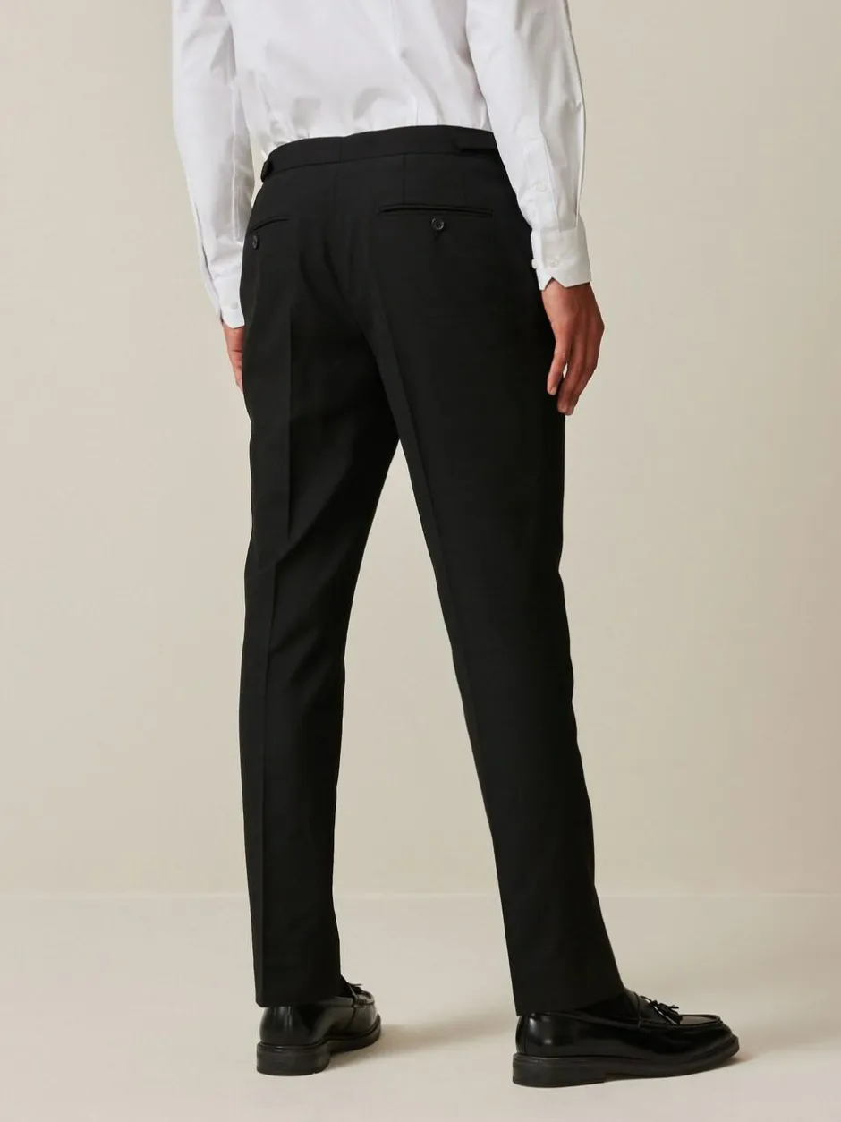 Next Black Slim Fit Suit Trousers With Side Adjuster Discount