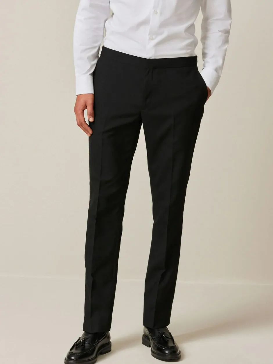 Next Black Slim Fit Suit Trousers With Side Adjuster Discount