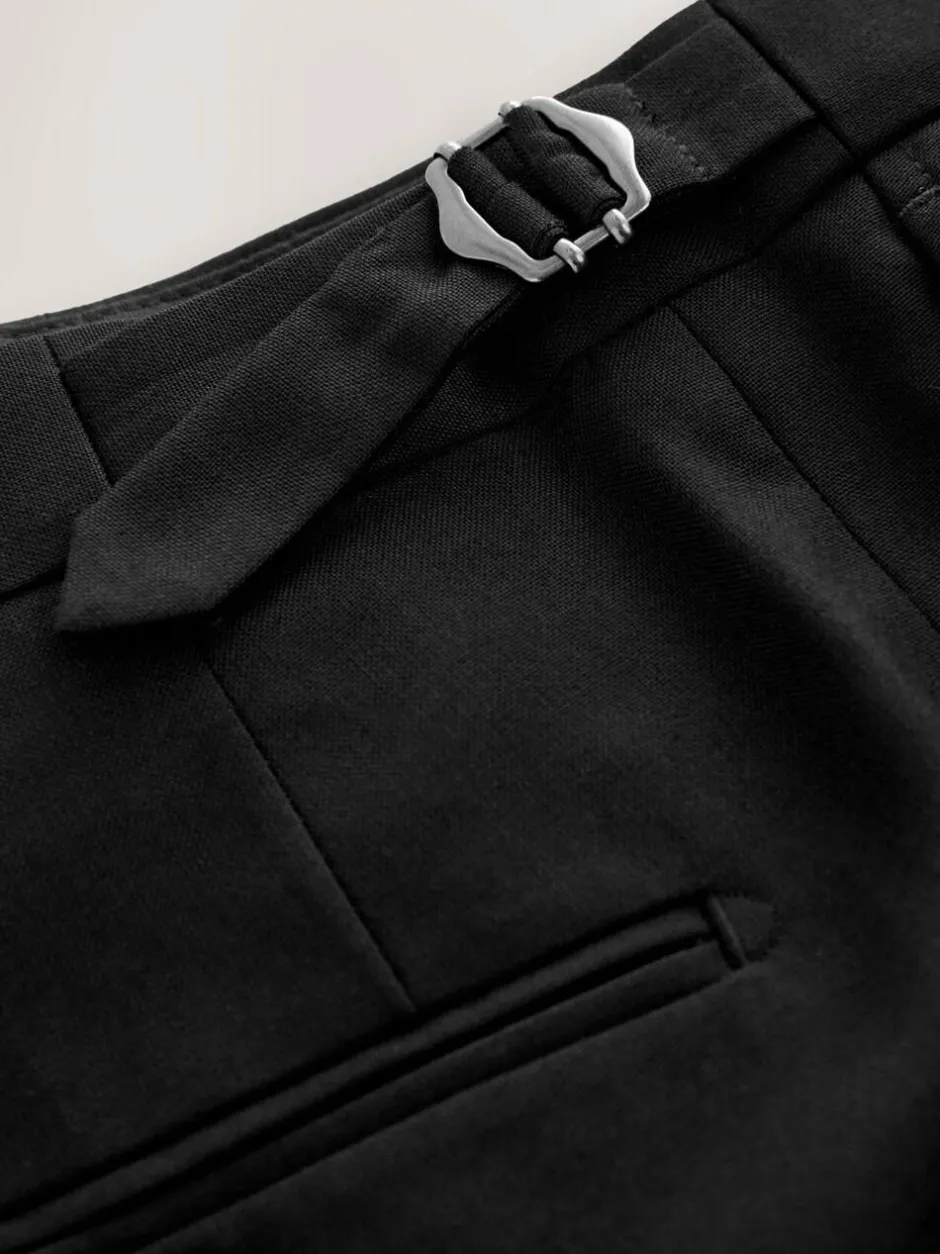 Next Black Slim Fit Suit Trousers With Side Adjuster Discount