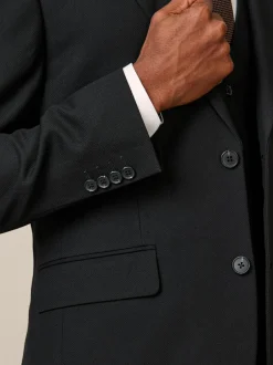 Next Black Slim Fit Textured Suit Jacket Sale
