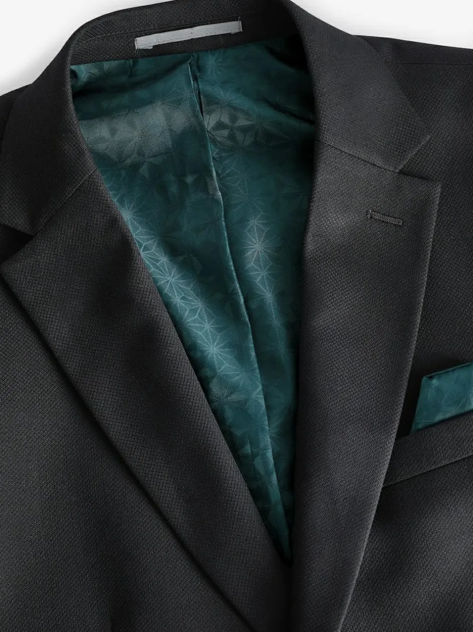 Next Black Slim Fit Textured Suit Jacket Sale