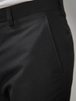 Next Slim Fit Tuxedo Suit Trousers Black Clearance