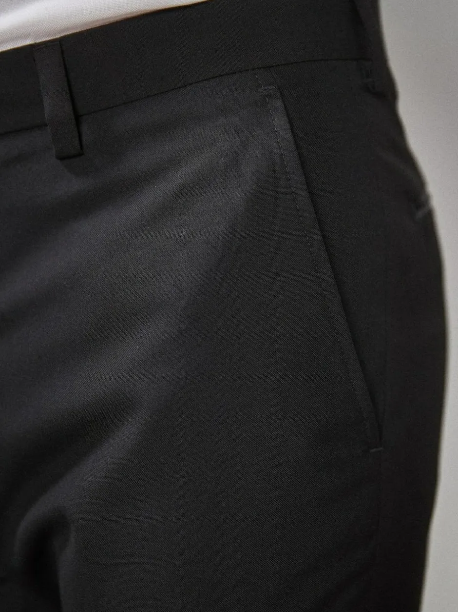 Next Slim Fit Tuxedo Suit Trousers Black Clearance