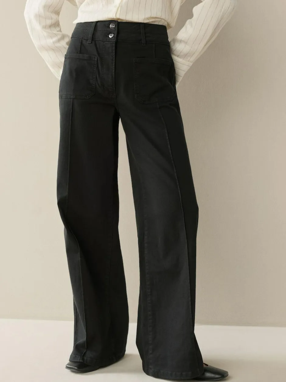 Next Slim Lift and Shape Wide Leg Jeans Black Sale