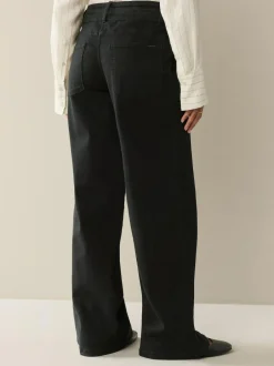 Next Slim Lift and Shape Wide Leg Jeans Black Sale