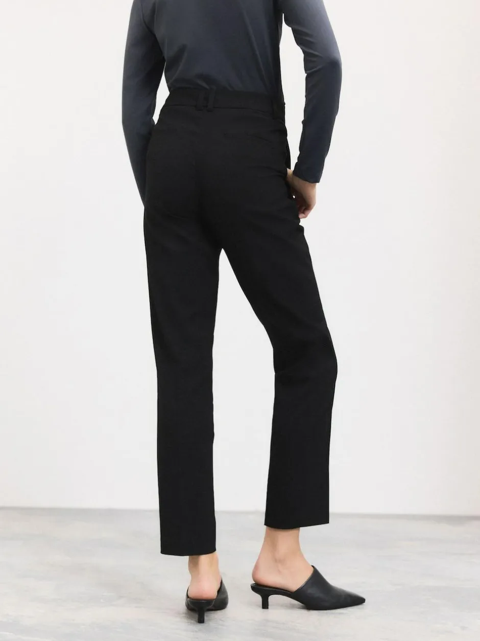 Next Slim Tailored Trousers With Wool Black New