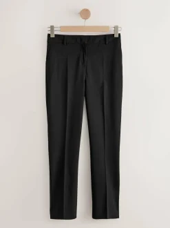 Next Slim Tailored Trousers With Wool Black New