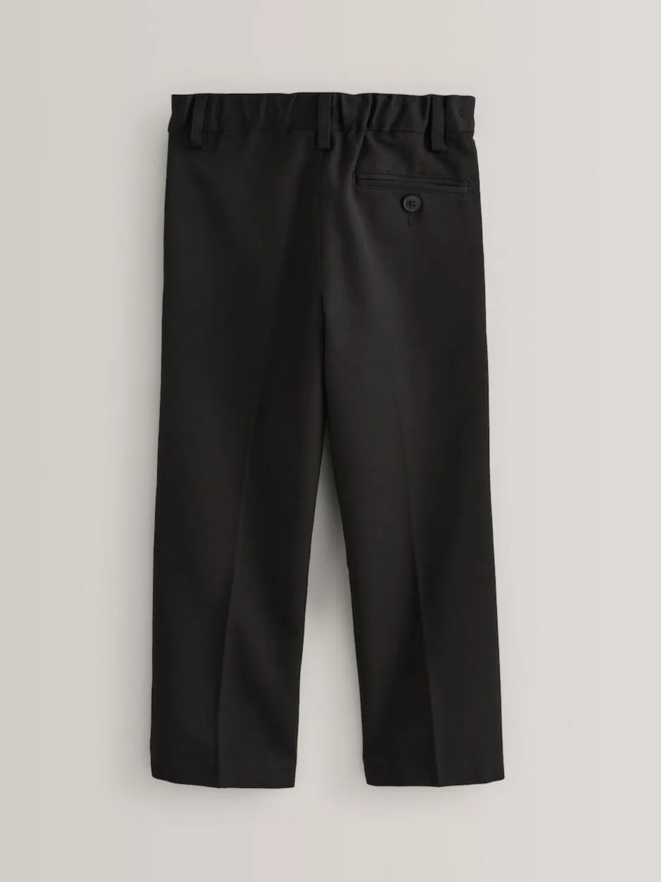 Next Slim Waist School Pleat Front Trousers (3-17yrs) Black Clearance