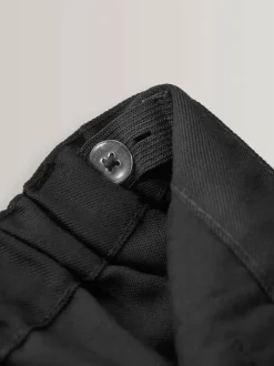 Next Slim Waist School Pleat Front Trousers (3-17yrs) Black Clearance